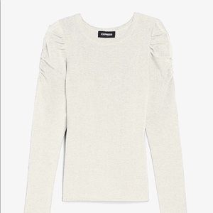 Express Ruched Sleeve Crew Neck Sweater (XL)